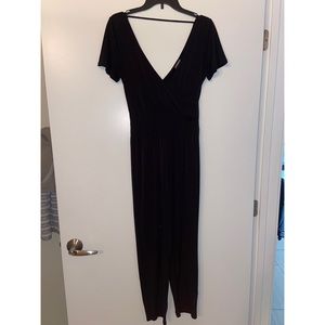V-neck Black Jumpsuit